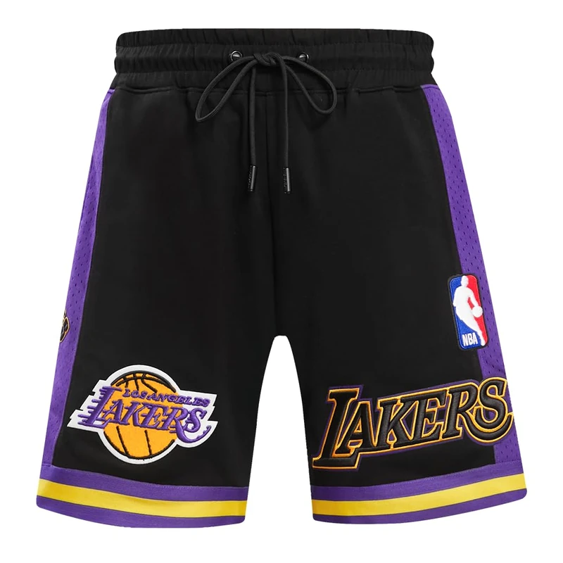 Pro Standard Mens NBA Los Angeles Lakers Retro Classics Athletic Short Black/Purple/Yellow L