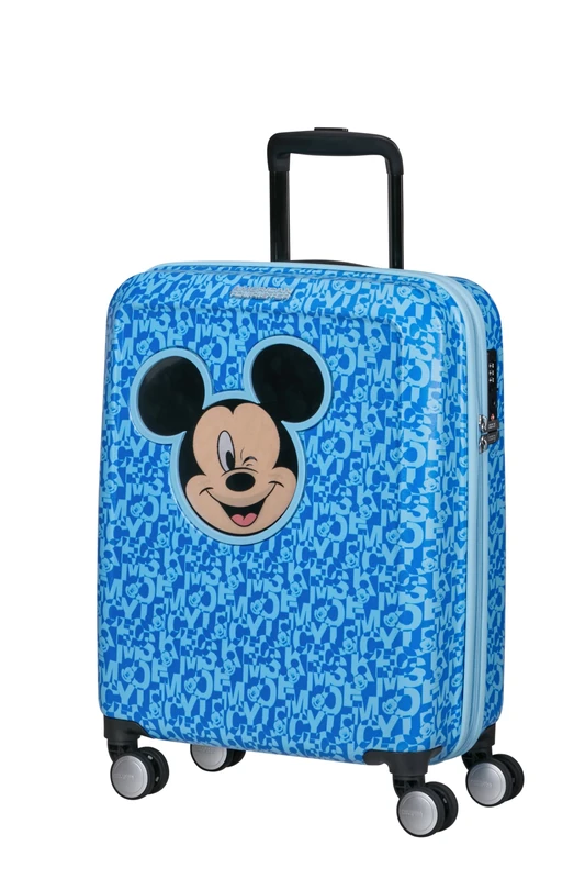American Tourister Funlight Disney Spinner S, Hand Luggage, 55 cm, 36 L, Multicoloured (Mickey Lenticular Blue), Minnie Lenticular Pink, S, Disney Carry-on Luggage