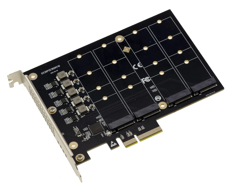 KALEA-INFORMATIQUE M2 PCIe 3.0 x4 Controller Card for 4 SSD M.2 NVMe M Key Works without Bifurcation Mode