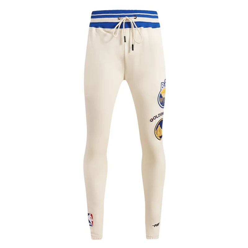 Pro Standard Mens NBA Golden State Warriors Retro Classics Sweatpant Eggshell/Royal Blue 2XL