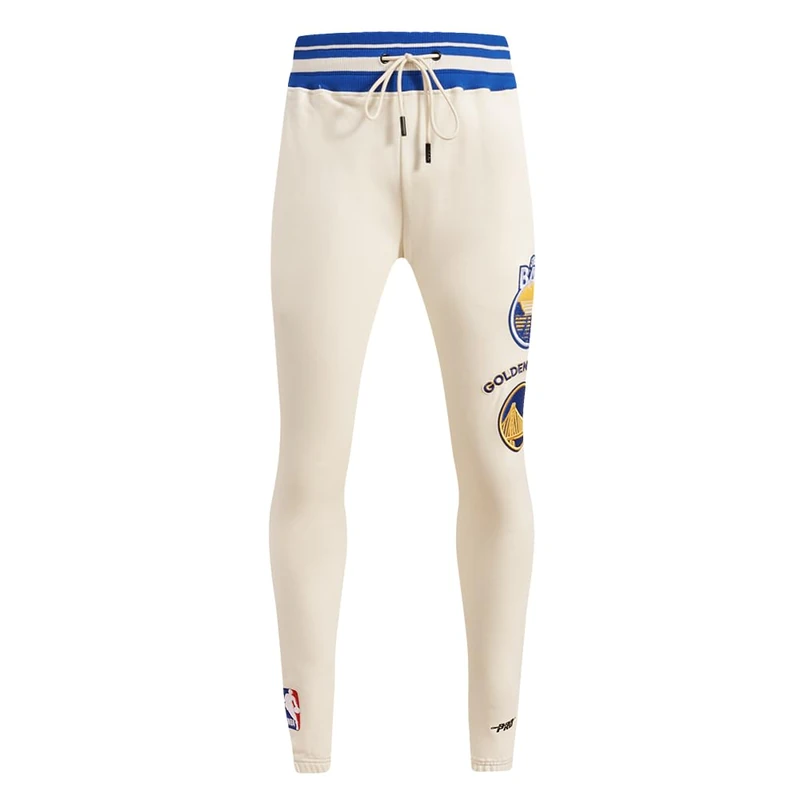Pro Standard Mens NBA Golden State Warriors Retro Classics Sweatpant Eggshell/Royal Blue XL