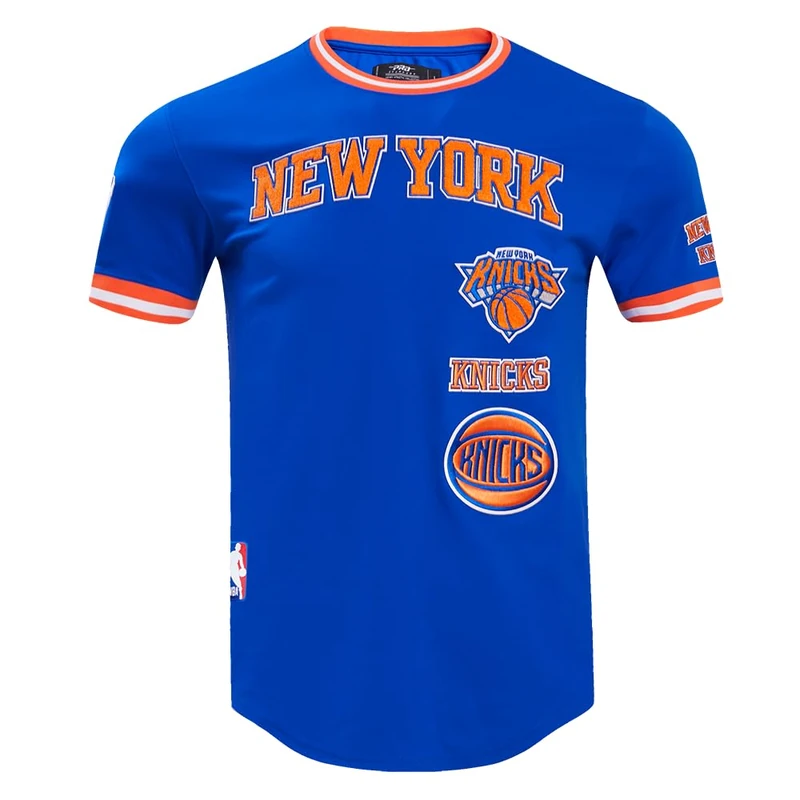 Pro Standard Mens NBA New York Knicks Retro Classics Short Sleeve Tee Royal Blue/Orange 3XL
