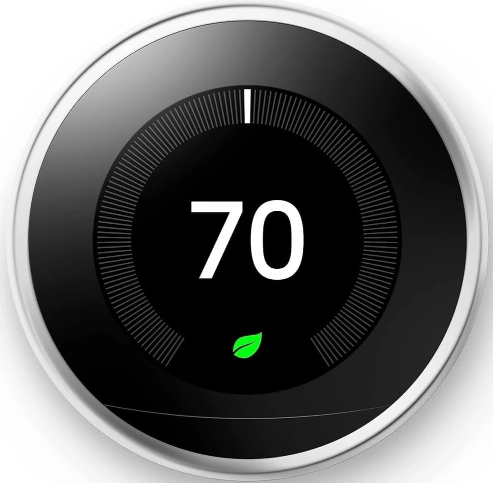 Google Nest Programmable Smart Learning Thermostat for Home, Compatible with Alexa (Polished Steel)