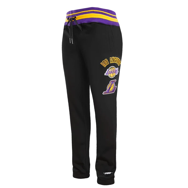 Pro Standard Mens NBA Los Angeles Lakers Retro Classics Sweatpant Black/Purple/Yellow L - Image 1