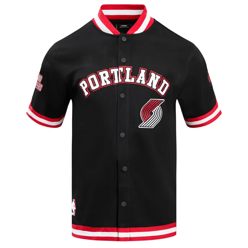 Pro Standard Mens NBA Chicago Bulls Classic Chenille Button Down Black/Red M