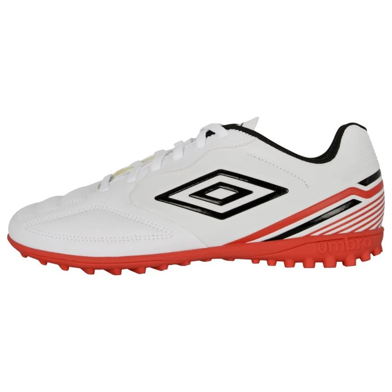 Umbro Men's Classico 13 Tf Soccer Turf Shoe, White/Black/Red, 12 UK