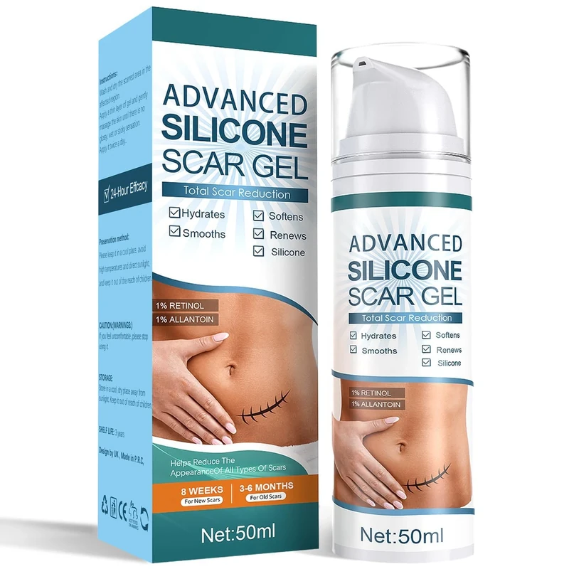 SarCop Advanced Silicone Scar Gel, Effective Scar Cream - Reduces The Appearance of Both Old and New Scars from Burns, Injury, Acne, Stretch Marks, Keloid, C-Section, and More, 1.7 oz