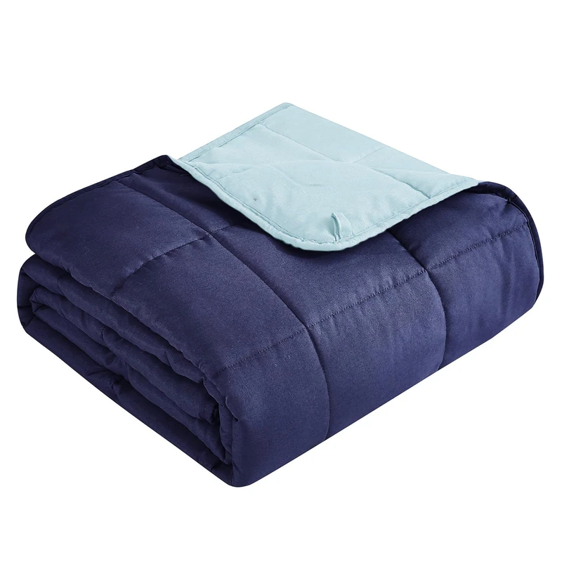 Topcee Weighted Blanket for Adults (15lbs 48"x72" Twin Size) Cooling Heavy Blanket for Sleeping Breathable Blanket with Premium Glass Bead, All-Season, Machine Washable