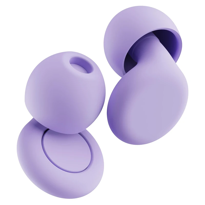 OPEIIN Ear Plugs for sleep - Flexible Silicone for Superior Hearing Protection,Ultra-Soft Reusable Noise-Reducing Earplugs for Sleep, Focus, Travel | Custom Fit with 8 Tips |Purple,1 count (Pack of 2)