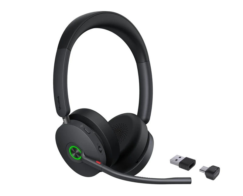 Yealink BH 74 UC Headset with Charging Stand - Bluetooth, Hybrid ANC, 32h Talk Time, USB-C/A