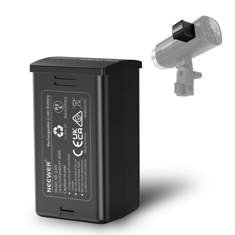 NEEWER Q200 Q3 Replacement Battery, 14.8V/3200mAh Rechargeable Li ion Battery Pack Only Q200 Q3 Outdoor Flash Strobe Light for Outdoor Photography, NB-Q200