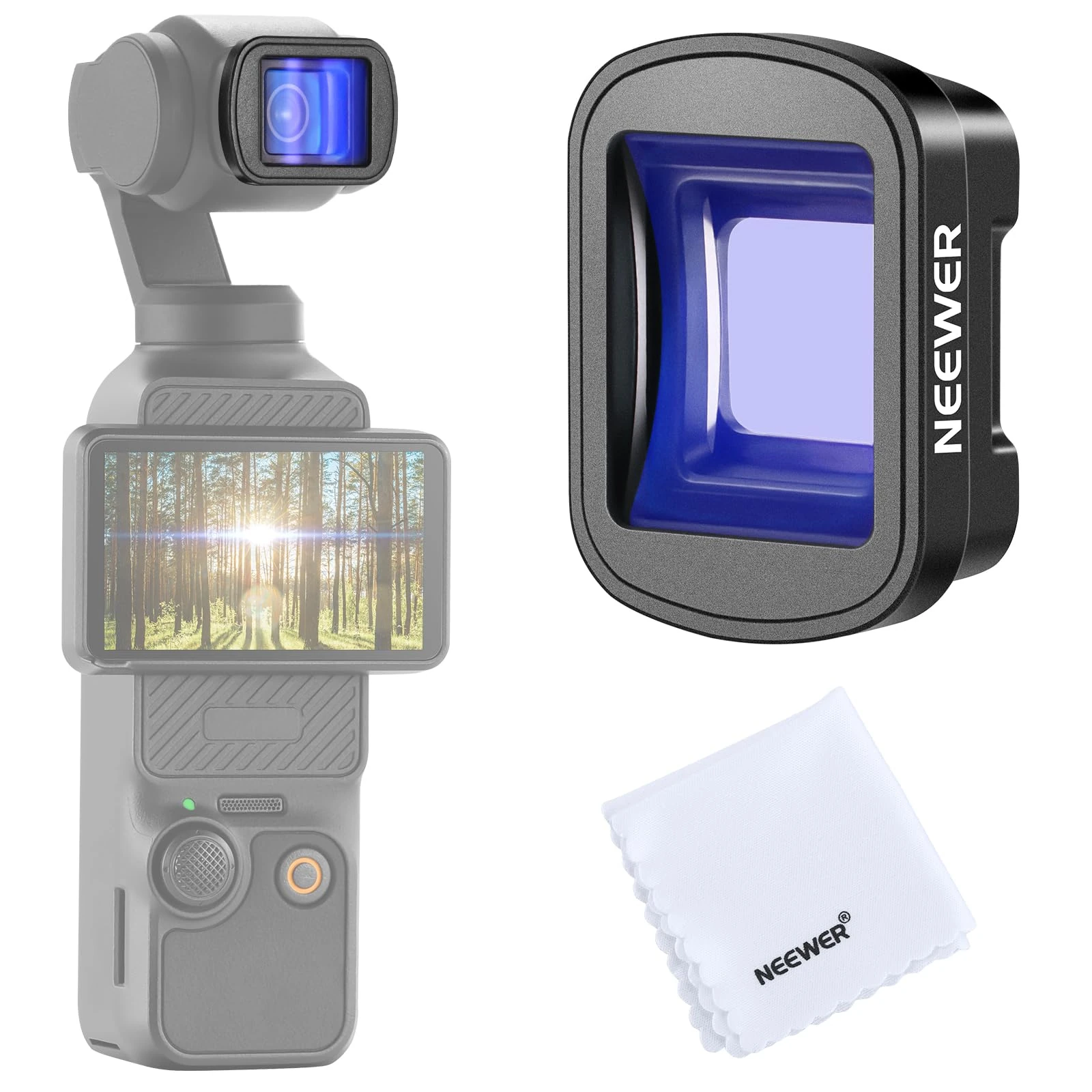 NEEWER 1.2X Blue Anamorphic Lens Compatible with DJI Osmo Pocket 3 and Accessories Creator Combo, Blue Cinematic Effect Large Screen, HD Magnetic Optical Glass Lens for Video, LS-44 Pro