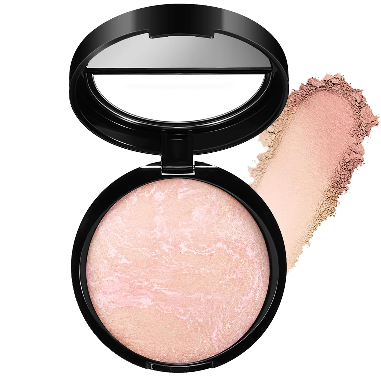 Colour Correcting Powder Foundation, Baked Foundation for Mature Skin, Brighten Illuminating Color Correcting foundation, Medium to Full Coverage (07 Porcelain)