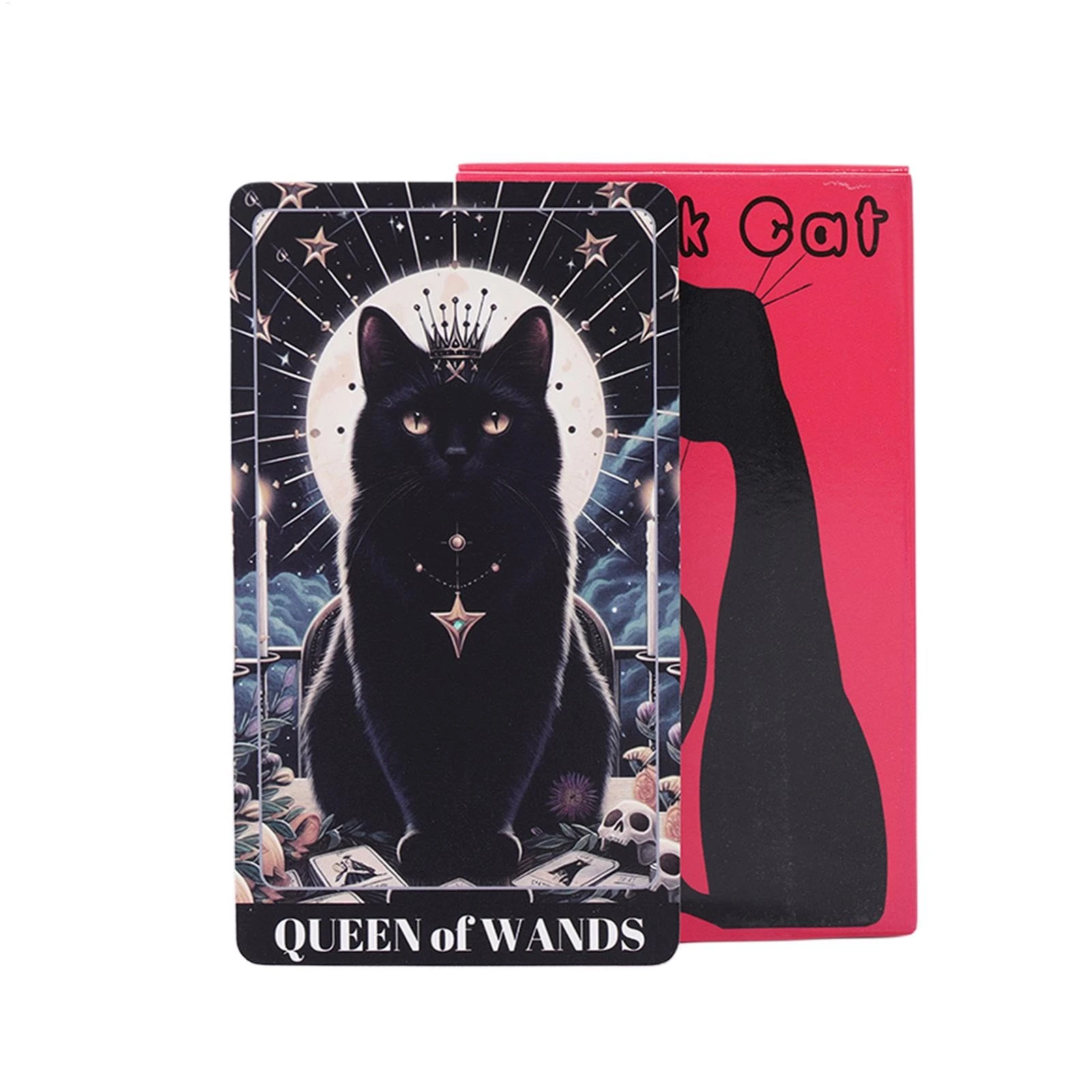 Cat Tarot Deck, 78 Full English Cards, Mystical Paper Set, Interactive Spiritual Game, Tarot For Meditation & Team Activities, Portable & Gift-Worthy Design, 10.3x6cm
