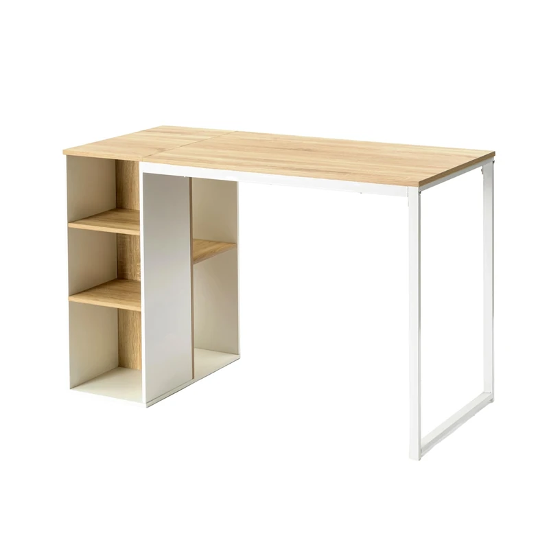 39F Furniture Dream Modern Computer Desk with Open Shelves and Stylish Finish - Perfect for Home Office, Gaming, and Study Spaces, OAK, 120 * 55 * 75cm