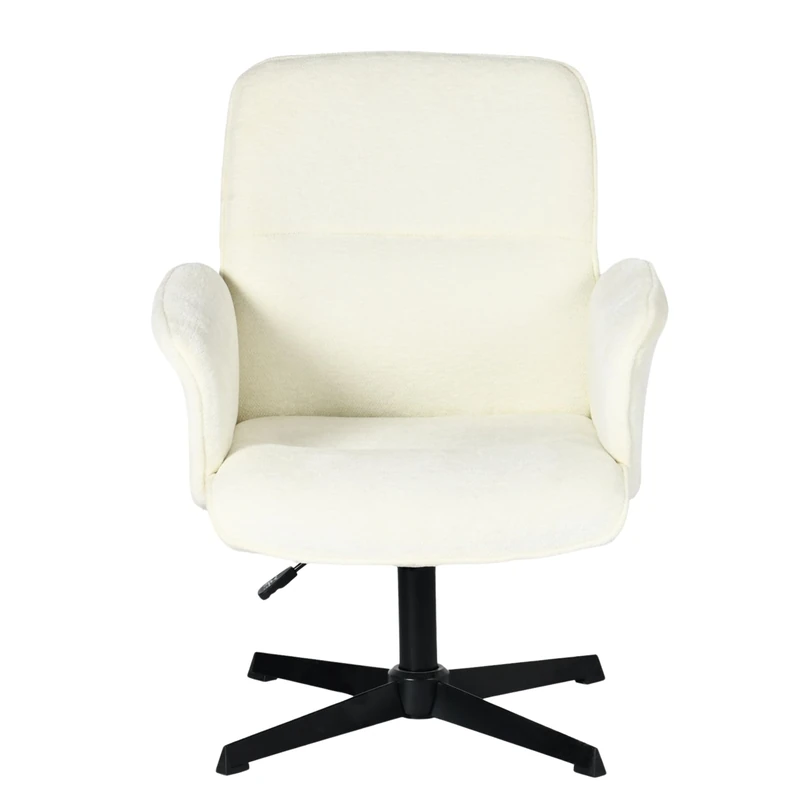 39F Furniture Dream Ergonomic Height Adjustable Office Chair with 360° Swivel and Soft Fabric Upholstery - Perfect for Comfortable Work and Study Sessions at Home or Office, Beige, 63.5x63x82-94cm