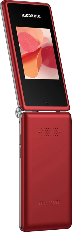Maxcom MM835 4G Flip Phone Mobile Phone with 2 Large Displays 3.5" & 2.4", Hearing Aid Compatibility (HAC), SOS Button, Unlocked & SIM Free, USB-C, Red