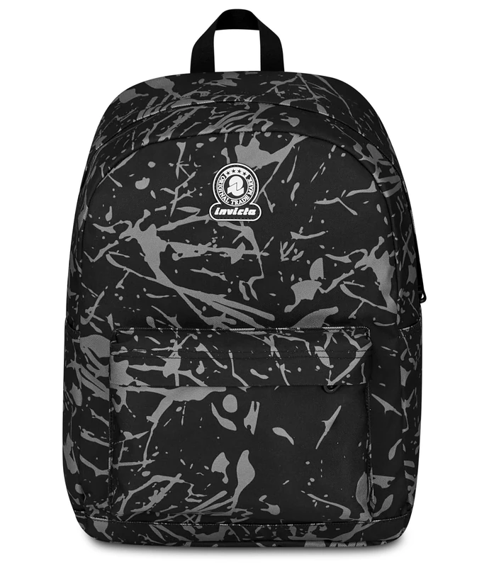 Invicta Ollie Fantasy Monoscompartment, Grey, Bottle Pocket, 14" PC Pocket, School Backpack, Girl and Boy, grey, Taglia unica, modern