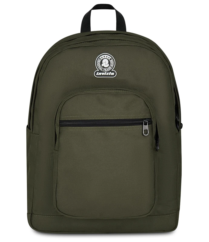 Invicta School Backpack Double Compartment Solid Dial, Green, Bottle Pocket, 14 Inch Laptop Pocket, Maxi Capacity, School Backpack, Boy and Girl, green, Taglia unica, modern