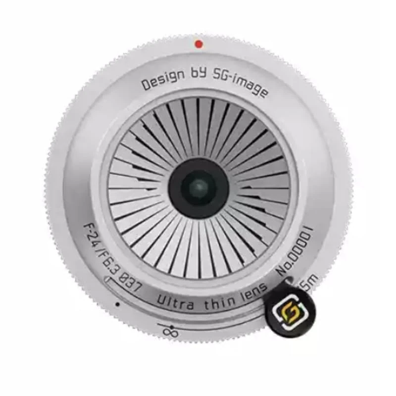 SGimage 24mm F6.3 Manual Pancake Lens - Ultra Thin, Metal Body, 74g Lightweight, Compatible with FX-Mount Cameras for Full Frame and APS-C Silver