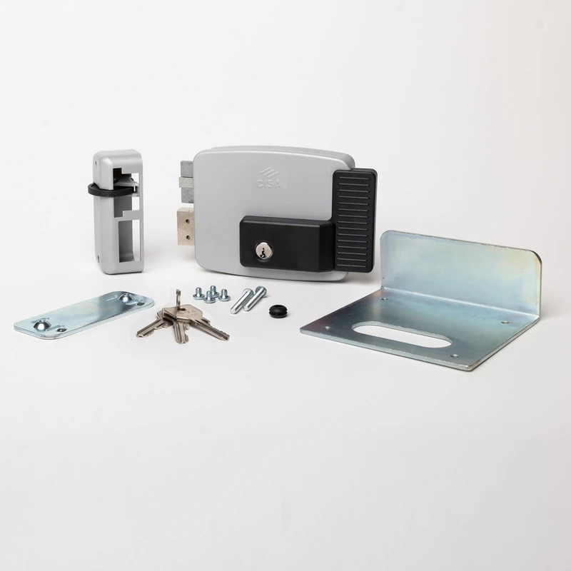 CISA Electric Lock CISA 111761702N7 with Internal Key and Deadbolt 70 Adjustable External Gate Lock Left Hand