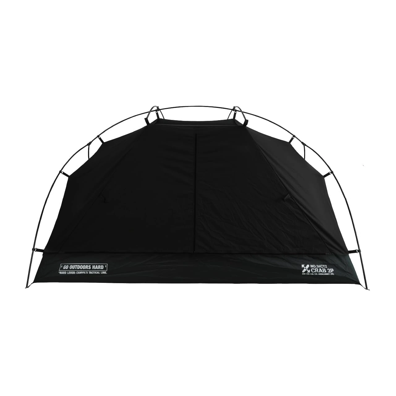 CAMVIL Crab 2 Person Double Layer Black Canvas Cotton Tent, Portable Breathable Easy Set Up Backpacking Tent (Black Inner Tent) (Black)