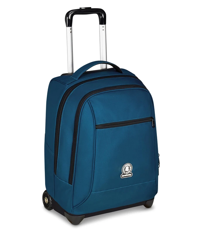 Invicta New Benin Solid Fixed School Trolley Blue, 2 in 1, Double Use, Trolley and Backpack, School and Travel Backpack, Boy and Girl, Blue, Taglia Unica, Modern