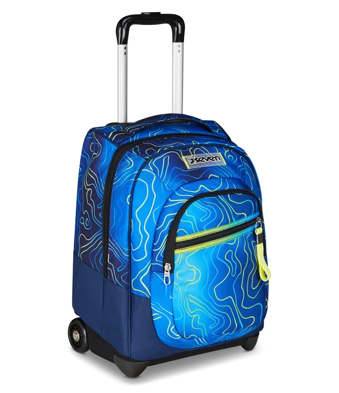 Seven School Trolley Fixed, Blue, 2 in 1, Double Use, Trolley and Backpack, Travel School Backpack, Child Boy, blue, Taglia unica, modern - Image 1