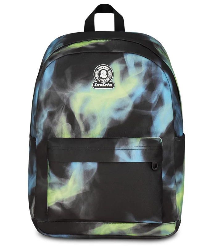 Invicta Ollie Fantasy Monoscompartment, Black, Bottle Pocket, 14" PC Pocket, School Backpack, Girl and Boy, Black, Taglia unica, modern
