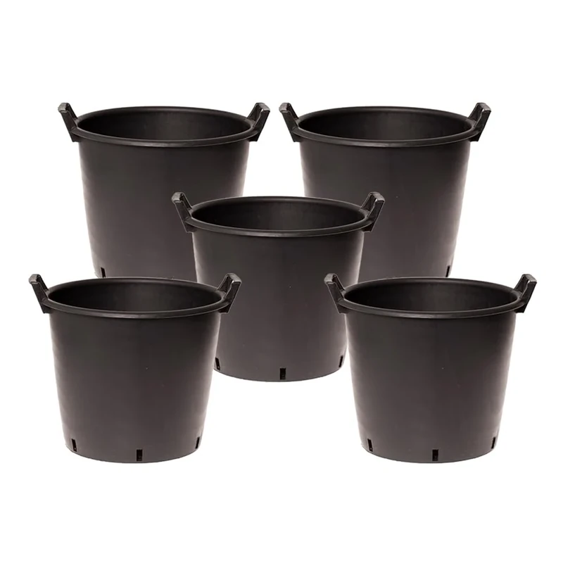 YouGarden Heavy Duty 30L Plant Pot, 5 x 40cm Diameter, Plastic Planters for Outdoor Plants, Large 15.7' Flower Pots for Gardens, Perfect for Flowers, Vegetables & General Use