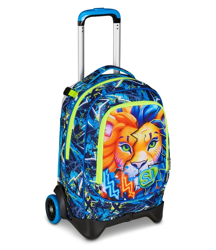 SJ GANG STYLE JAM GANG New Tech Puppies School Trolley Blue, 3 in 1, Triple Use, Backpack with Detachable Trolley and Crossover System, Elementary School, Child, Blue, Taglia Unica, Modern