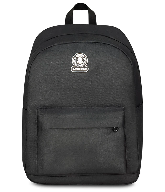 Invicta Ollie Solid Monoscompartment, Black, Bottle Pocket, 14" PC Pocket, School Backpack, Girl and Boy, Black, Taglia unica, modern
