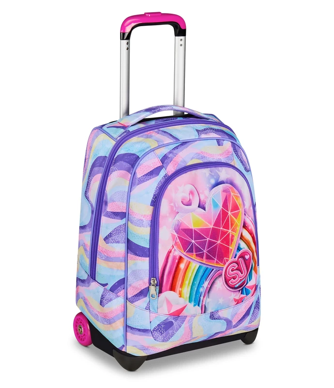 SJ GANG STYLE JAM GANG School Trolley Fixed, Lilac, 2 in 1, Dual Use, Trolley and Backpack, Elementary School Backpack, Girl, lilac, Taglia unica, modern