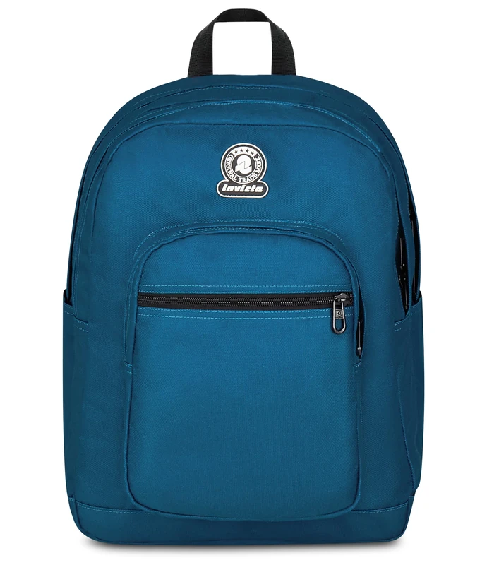 Invicta School Backpack Double Compartment Solid Dial, Blue, Bottle Pocket, 14 Inch Laptop Pocket, Maxi Capacity, School Backpack, Boy and Girl, blue, Taglia unica, modern