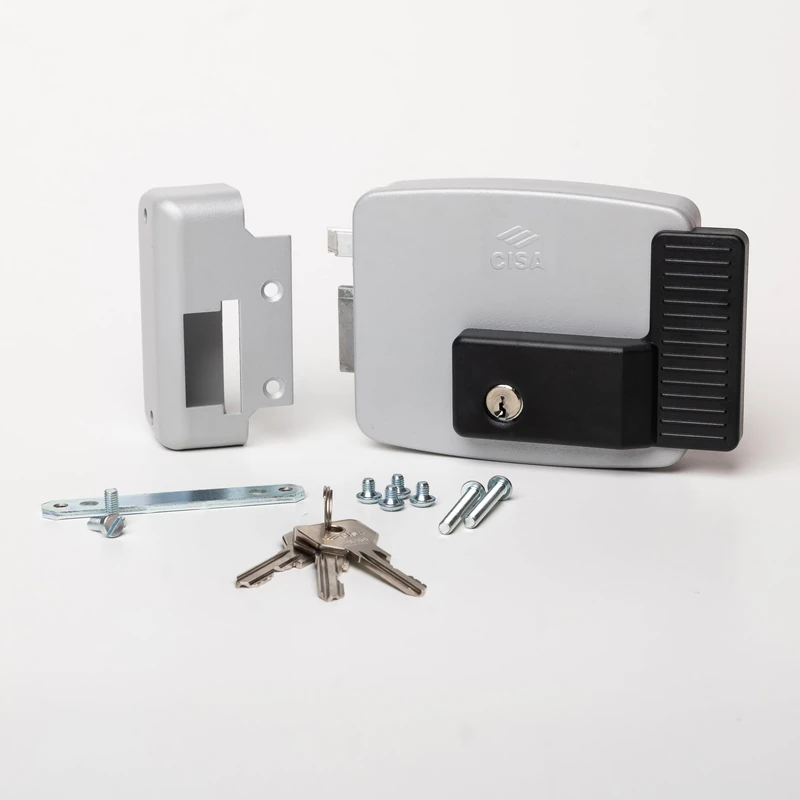 CISA - Electric Lock to Apply 111921604N7 - CISA Electric Lock with Internal Key - External Gate Lock Entry 60 Adjustable - Left Hand - External Opening