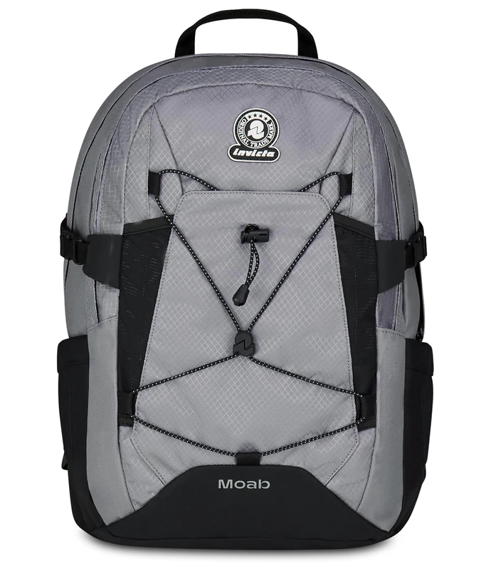 Invicta Moab Solid Double Compartment School Backpack, Grey, Bottle Pocket, 15.6 Inch Laptop Pocket, Maxi Capacity, Equipped Inner Pocket, School and Travel Backpack, Boy and Girl, grey, Taglia unica,