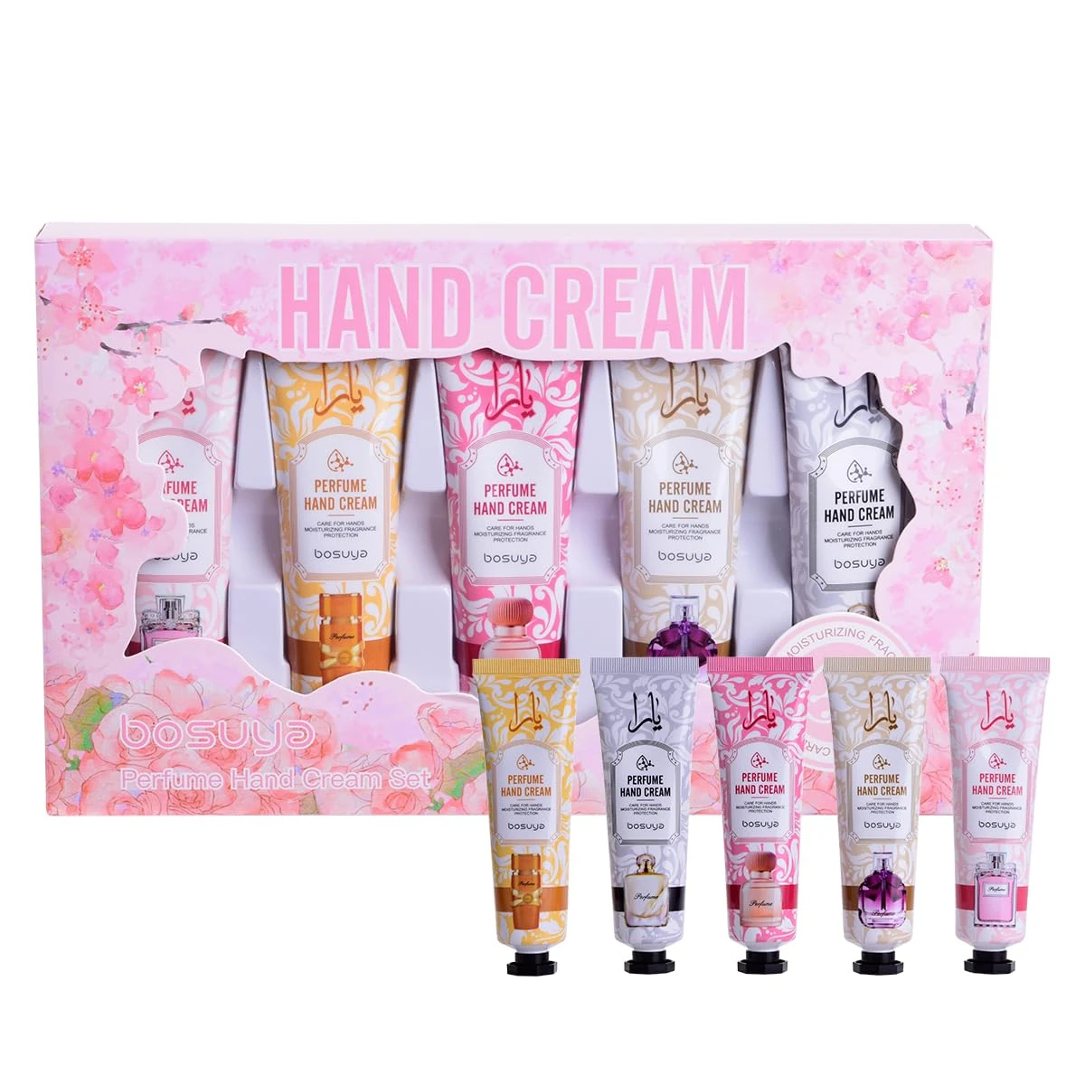 5 Pack Hand Cream for Dry Cracked Hands,Easter Basket Stuffers,Gifts for Women,Girls,Mothers Day Gifts,Teacher Appreciation Gifts,Natural Plant Fragrance Mini Hand Lotion Moisturizing Hand Care Cream