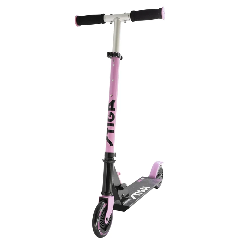 STIGA Comet 120-S Scooter for Children from 5 Years Old - Foldable - Adjustable Height - Black/Pink