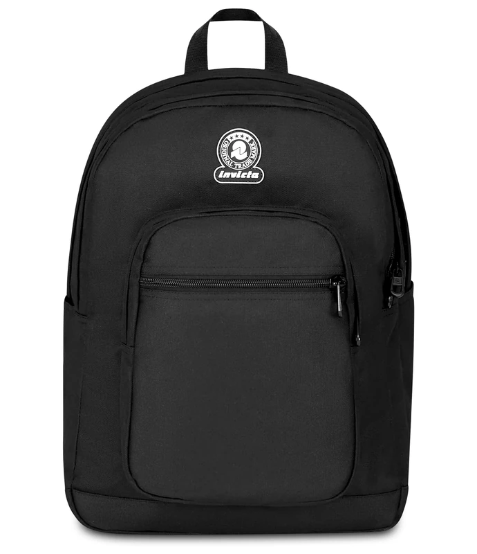 Invicta School Backpack Double Compartment Solid Dial, Black, Bottle Pocket, 14 Inch Laptop Pocket, Maxi Capacity, School Backpack, Boy and Girl, Black, Taglia unica, modern