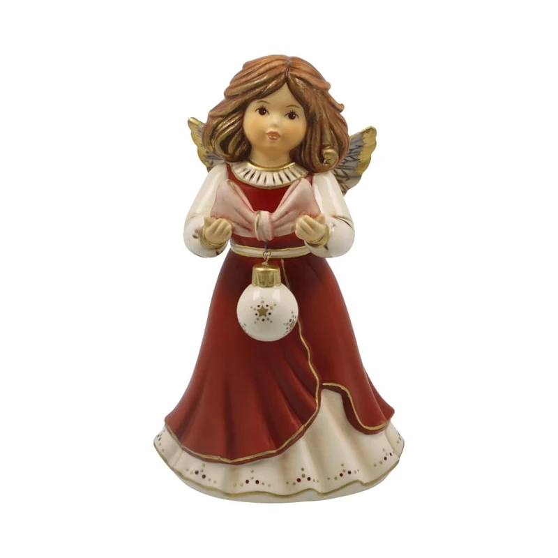 Goebel Angel Figurine My Most Beautiful Christmas Bauble Bordeaux Heavenly Messengers Christmas