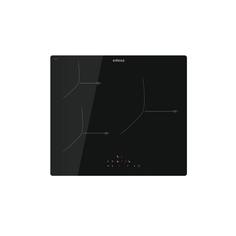 Edesa EIT-6328 R Induction Plate - 3 Cooking Areas - Black