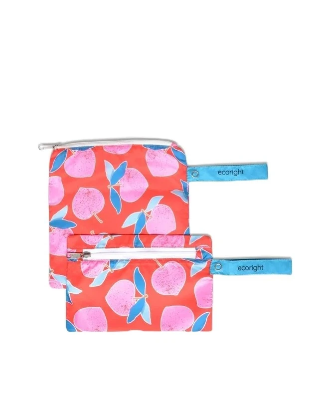 Eco Right Tejido 100% reciclado Bolsa reutilizable merienda y sándwiches de doble capa lavable - Fácil de limpiar | Cremallera de fácil apertura | Pack de 2(Pack of 5) - Image 1