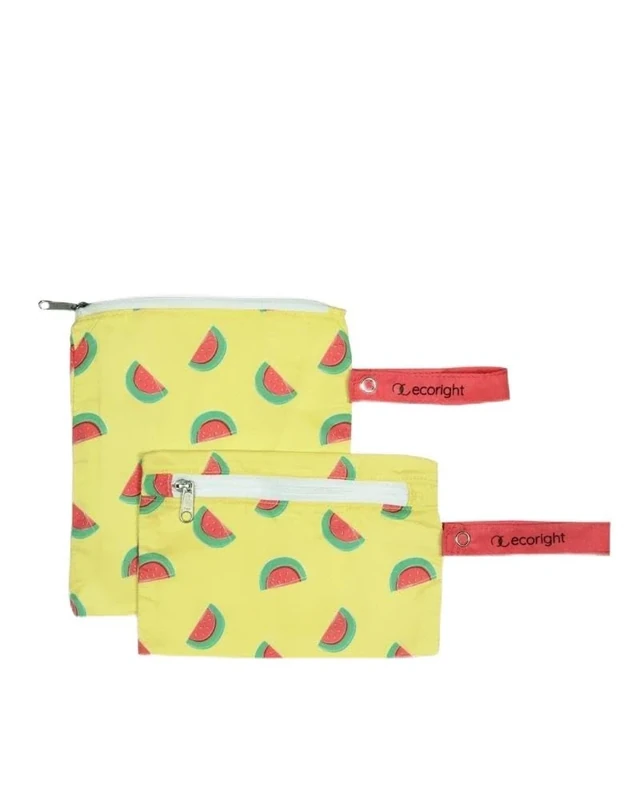 Eco Right Tejido 100% reciclado Bolsa reutilizable merienda y sándwiches de doble capa lavable - Fácil de limpiar | Cremallera de fácil apertura | Pack de 2(Pack of 5)