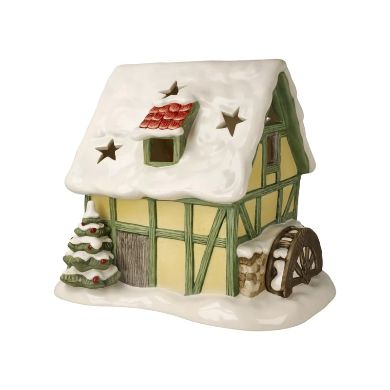 Goebel Lantern Snowy Water Mill Winter Forest Christmas