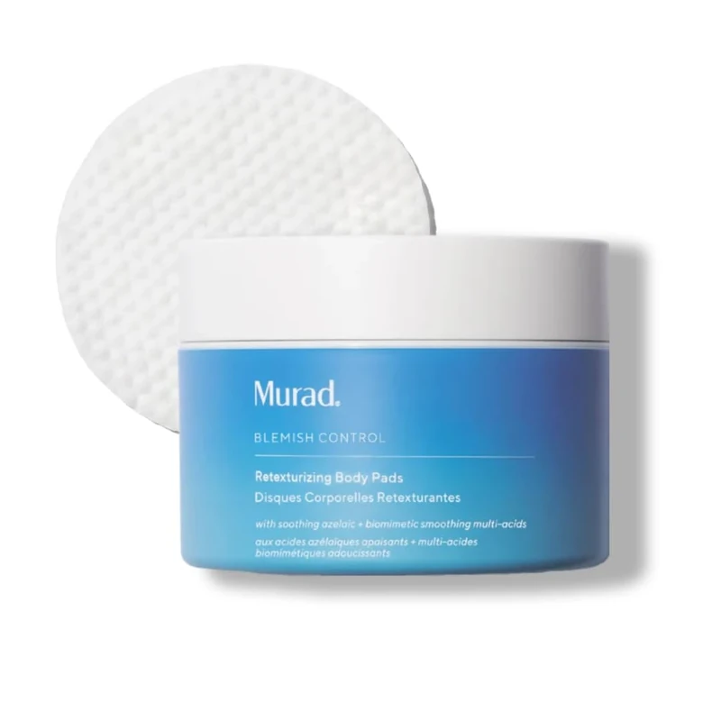 Murad Blemish Retexturising Face & Body Pads - Smooth + Soothe - with Azelaic + Bacteria-Targeting Multi-Acids to Soothe Irritation, Redness, and Providing Oil-Free Hydration,