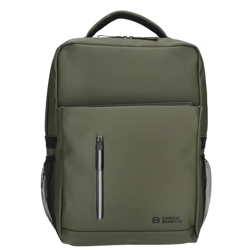 ENRICO BENETTI Bergen Rugzak 56007029 Water Repellent PU Laptop 14 Inch Olijf, Olijf, M, Classic