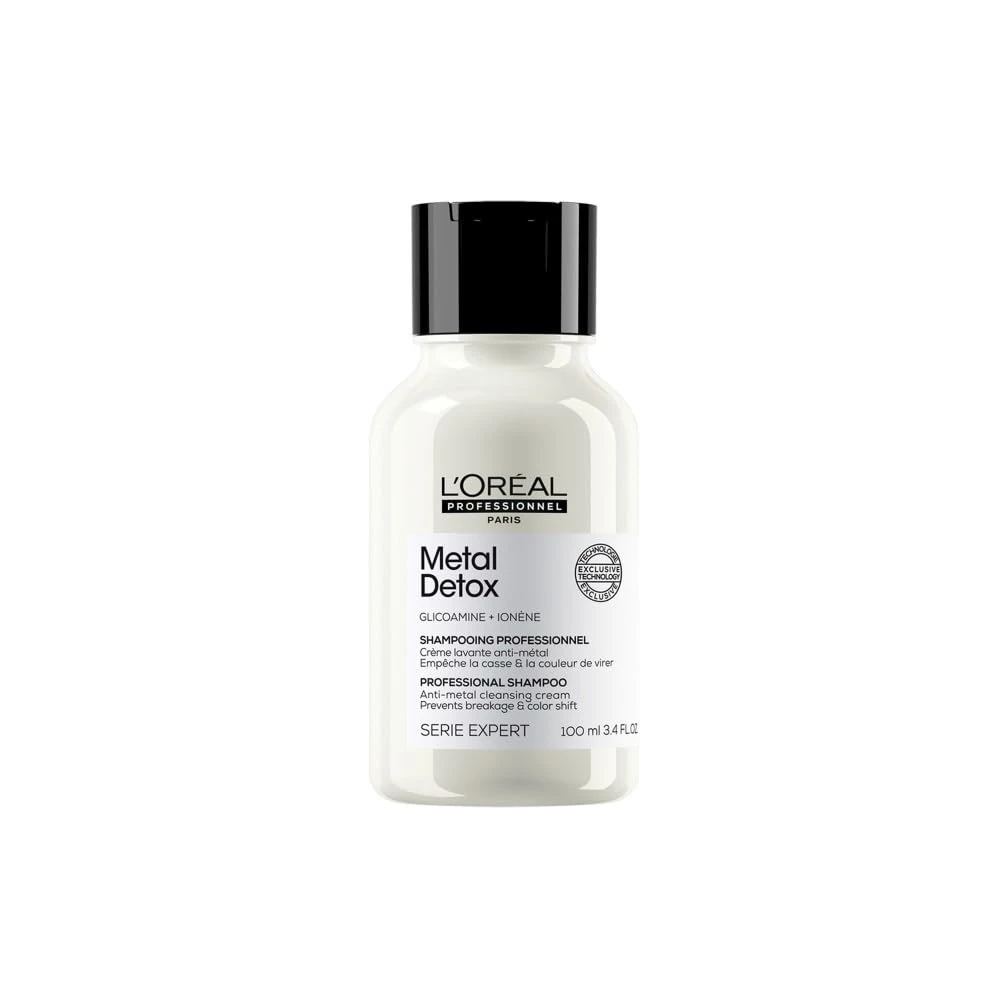 L’Oréal Professionnel Metal Detox Shampoo 100ml, Prevent Breakage & Colour Fade from hard water, Prevent Damaged Hair, Sulphate-Free & Vegan, Travel Size