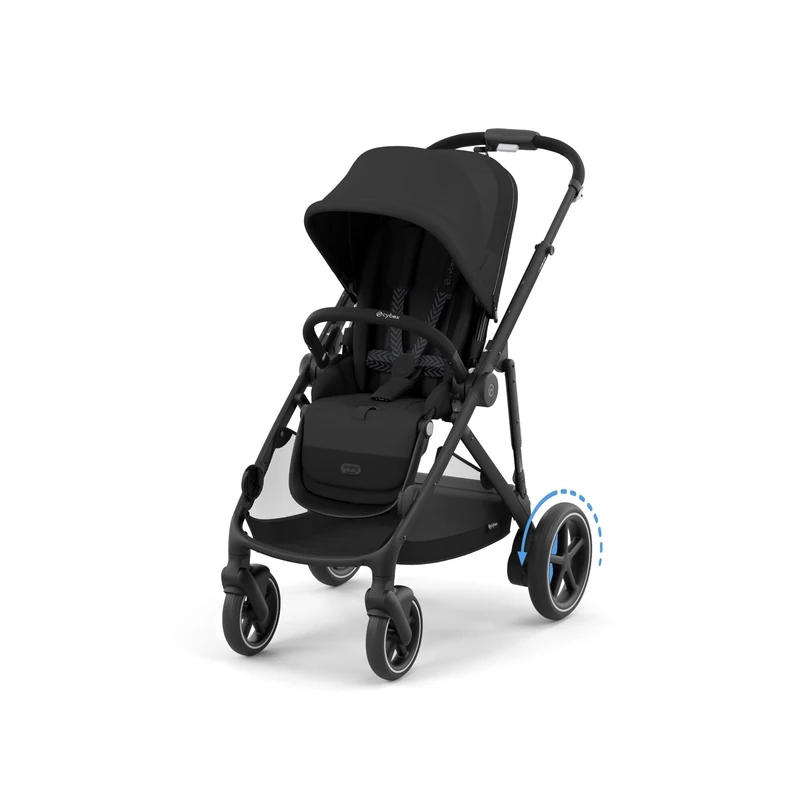 CYBEX Gold e-Gazelle S Stroller, from Birth to Approx. 4 Years, max. 22 kg (Single Mode) / 2X 22 kg (Duo Mode), All-in-1 System with e-Drive and 20+ configurations, Moon Black