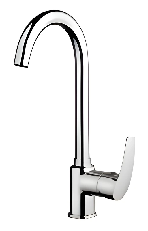 Kitchen Tap Chrome – Single Lever Swivel Mixer Tap, Monobloc, UK Standard