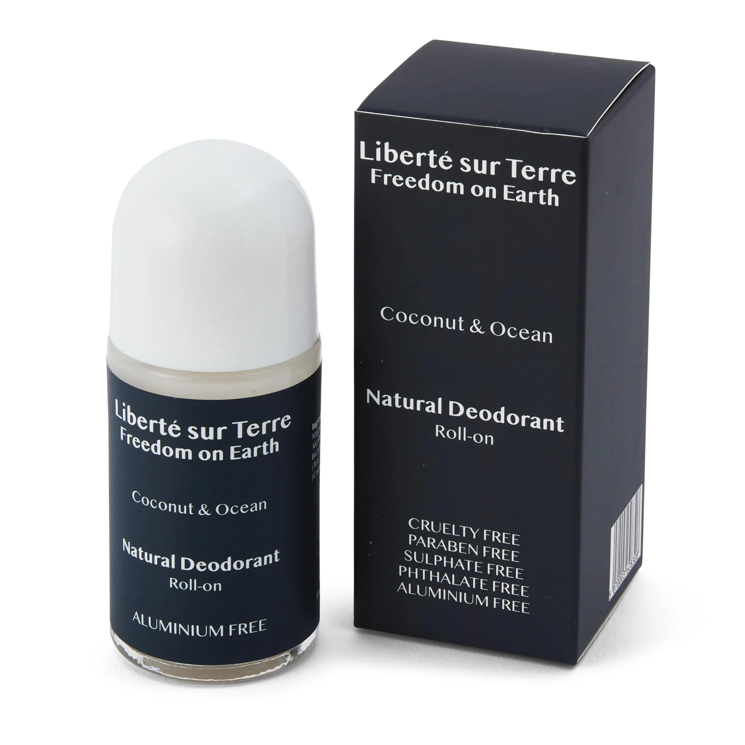 Freedom on Earth Natural Deodorant - Coconut & Ocean | Aluminium-Free | 24-Hour Protection for Men & Women | Vegan & Cruelty-Free | For Sensitive Skin | Glass Bottle | 100% Recyclable